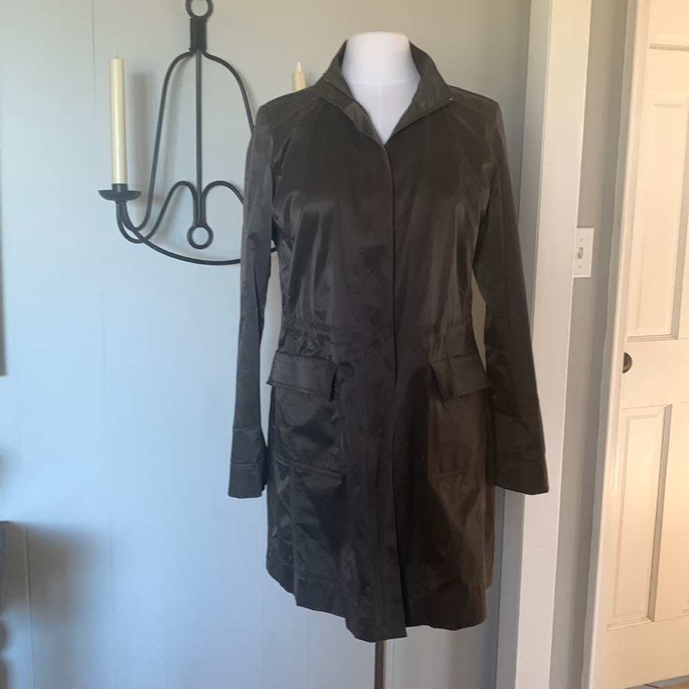 Eileen Fisher cotton/nylon raincoat.